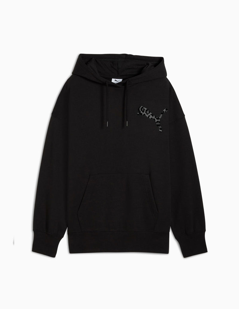 Sudadera con Capucha Puma Leopard Negra Mujer