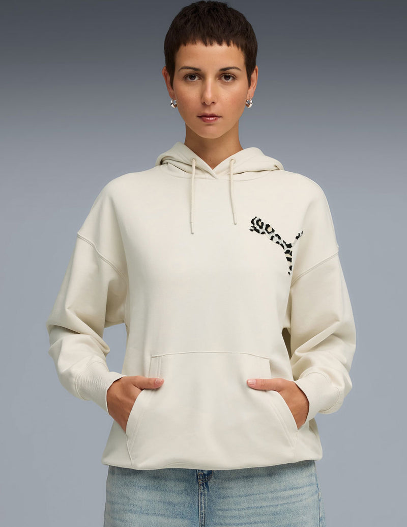 Sudadera con Capucha Puma Leopard Beige Mujer