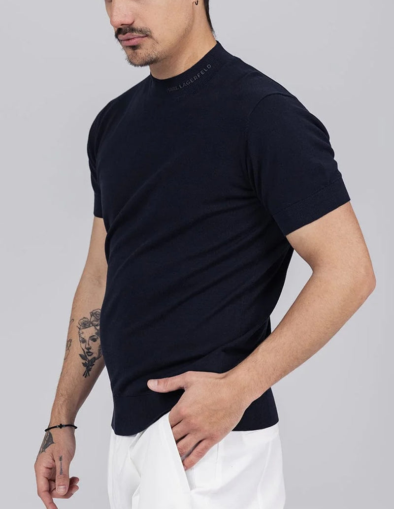 Camiseta Polo Zip Karl Lagerfeld Azul Oscuro Hombre