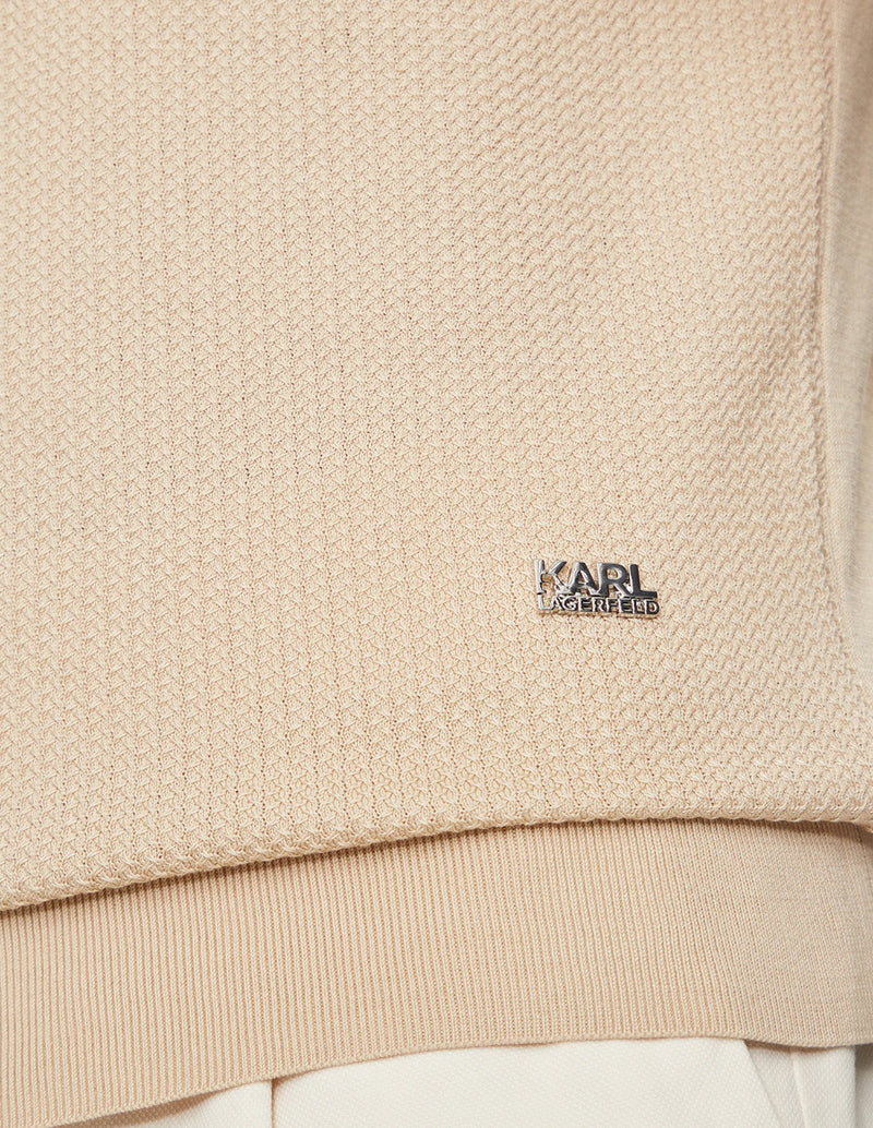 Polo Karl Lagerfeld con Logo Beige Hombre