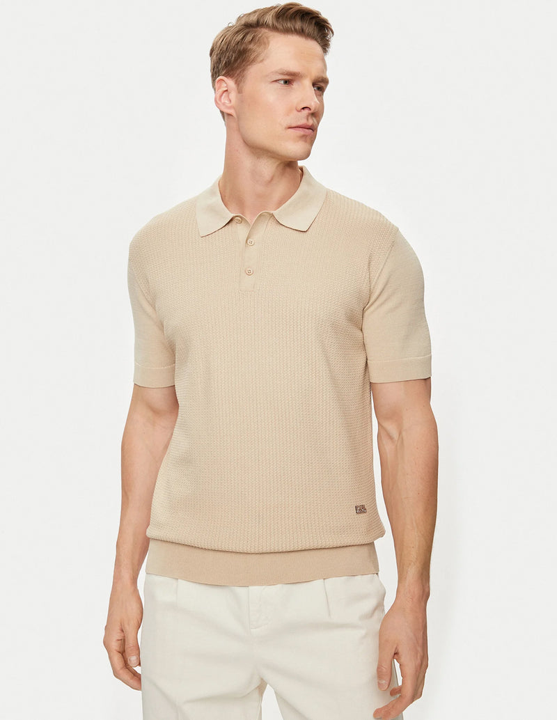 Polo Karl Lagerfeld con Logo Beige Hombre