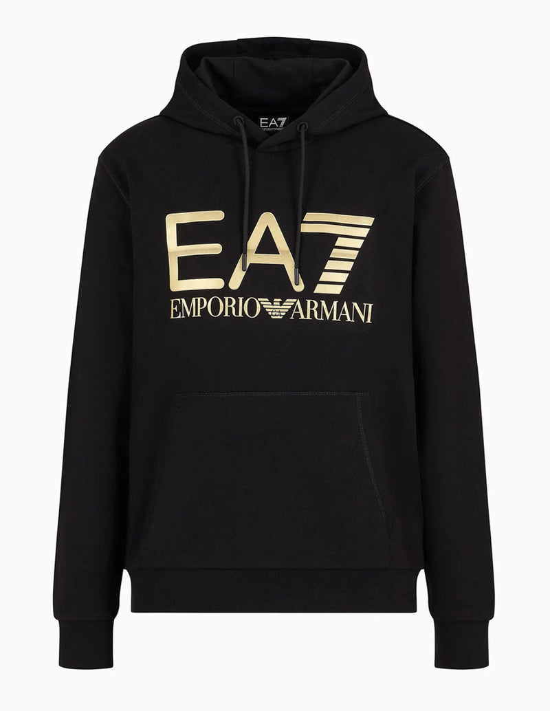 Sudadera con Capucha Emporio Armani EA7 con Logo Negra Hombre