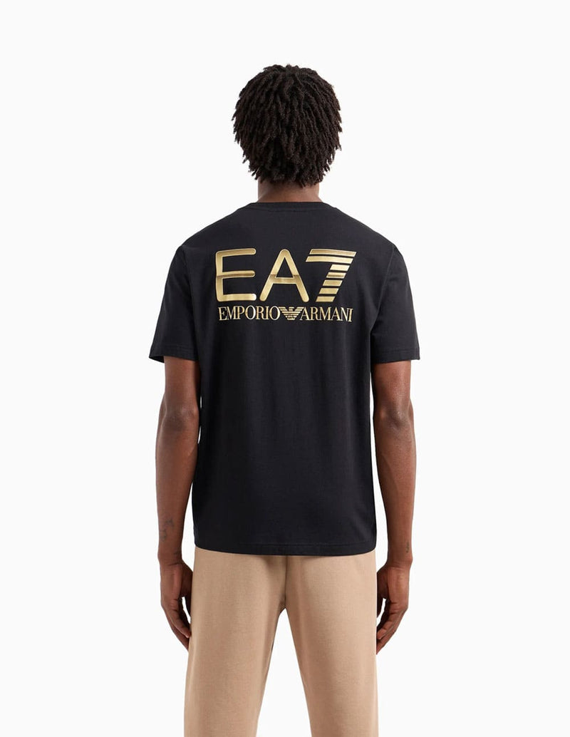 Camiseta Emporio Armani EA7 con Logo en la Espalda Negra Hombre