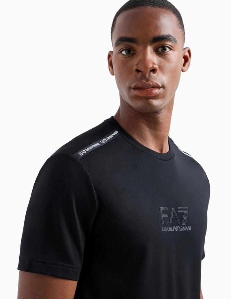 Camiseta Emporio Armani EA7 con Logo Negra Hombre