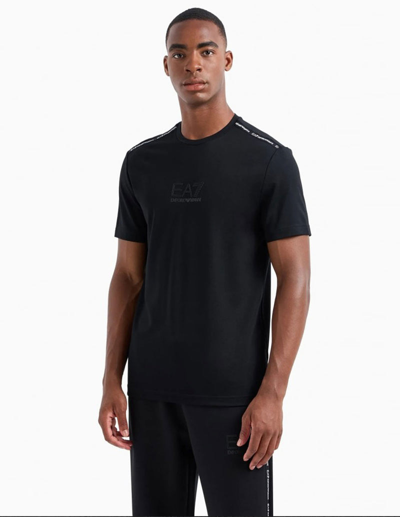 Camiseta Emporio Armani EA7 con Logo Negra Hombre