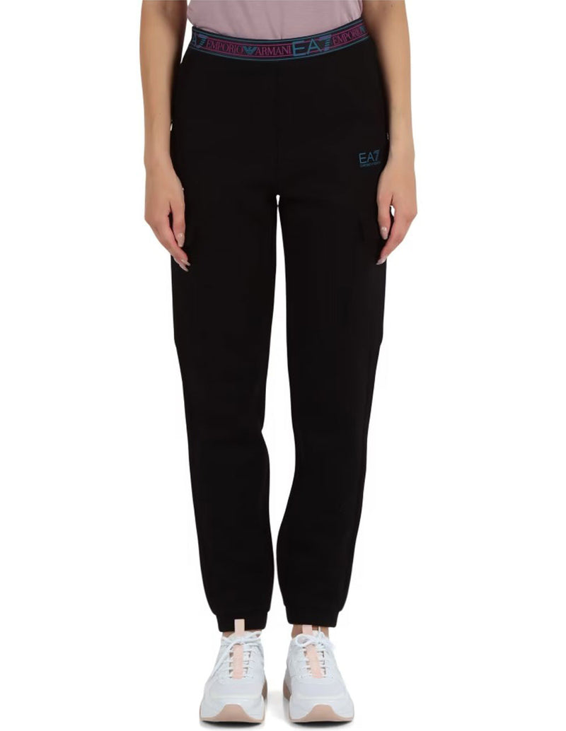 Pantalón Emporio Armani EA7 con Logo Negro Mujer