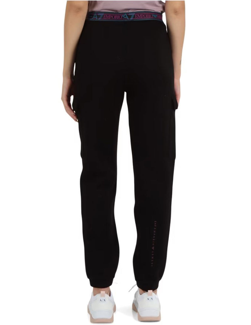 Pantalón Emporio Armani EA7 con Logo Negro Mujer