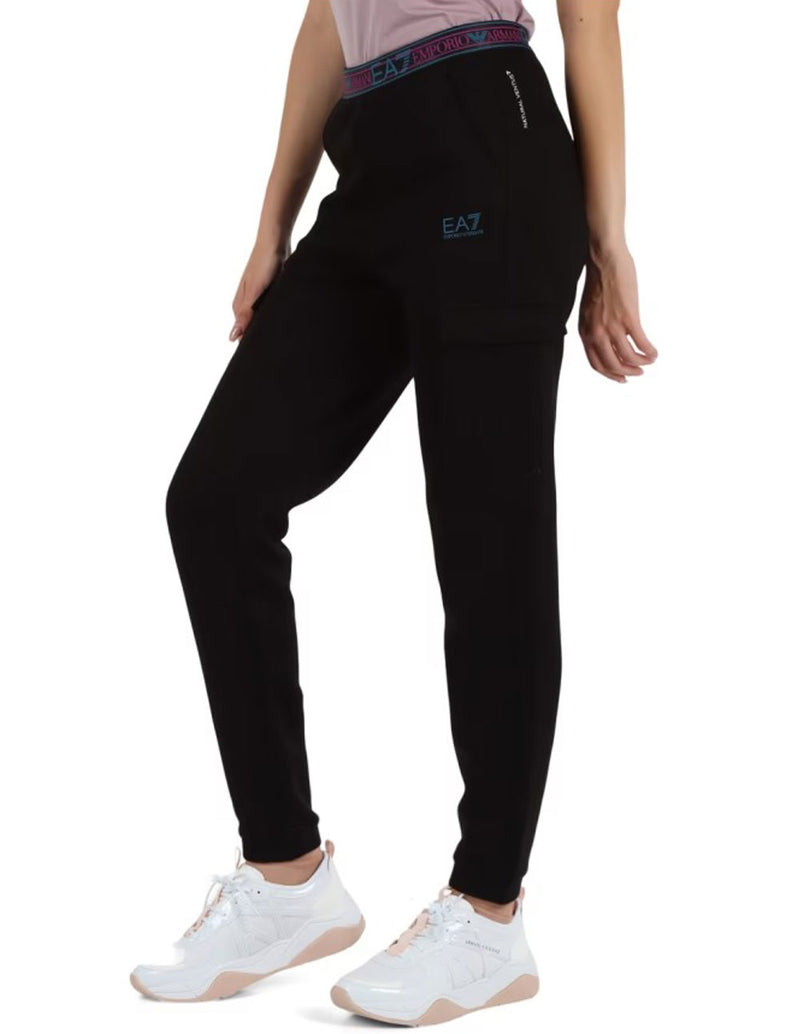 Pantalón Emporio Armani EA7 con Logo Negro Mujer