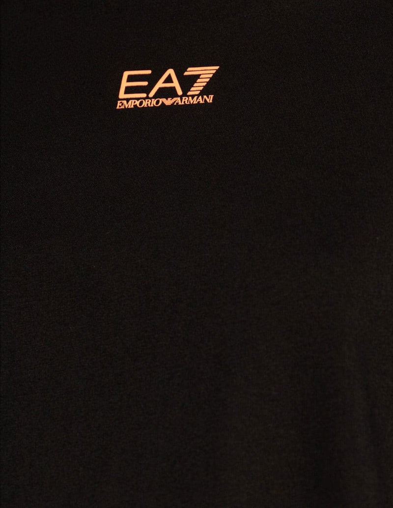 Camiseta Emporio Armani EA7 con Logo Negra Mujer