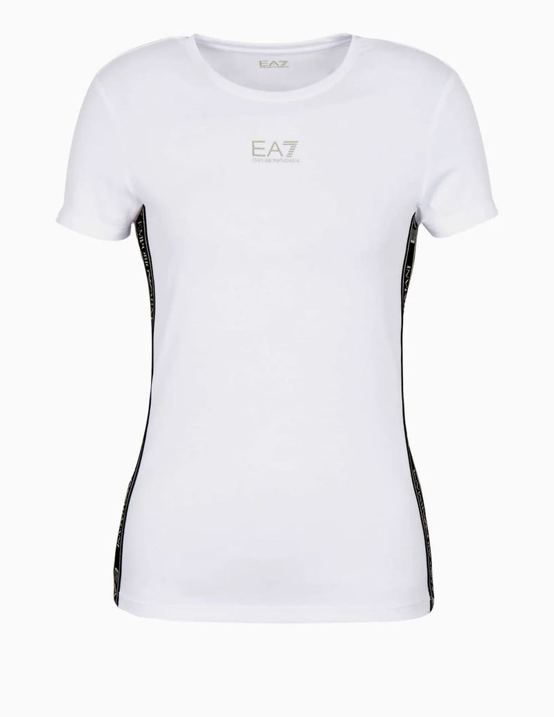 Camiseta Emporio Armani EA7 Logo Series Blanca Mujer