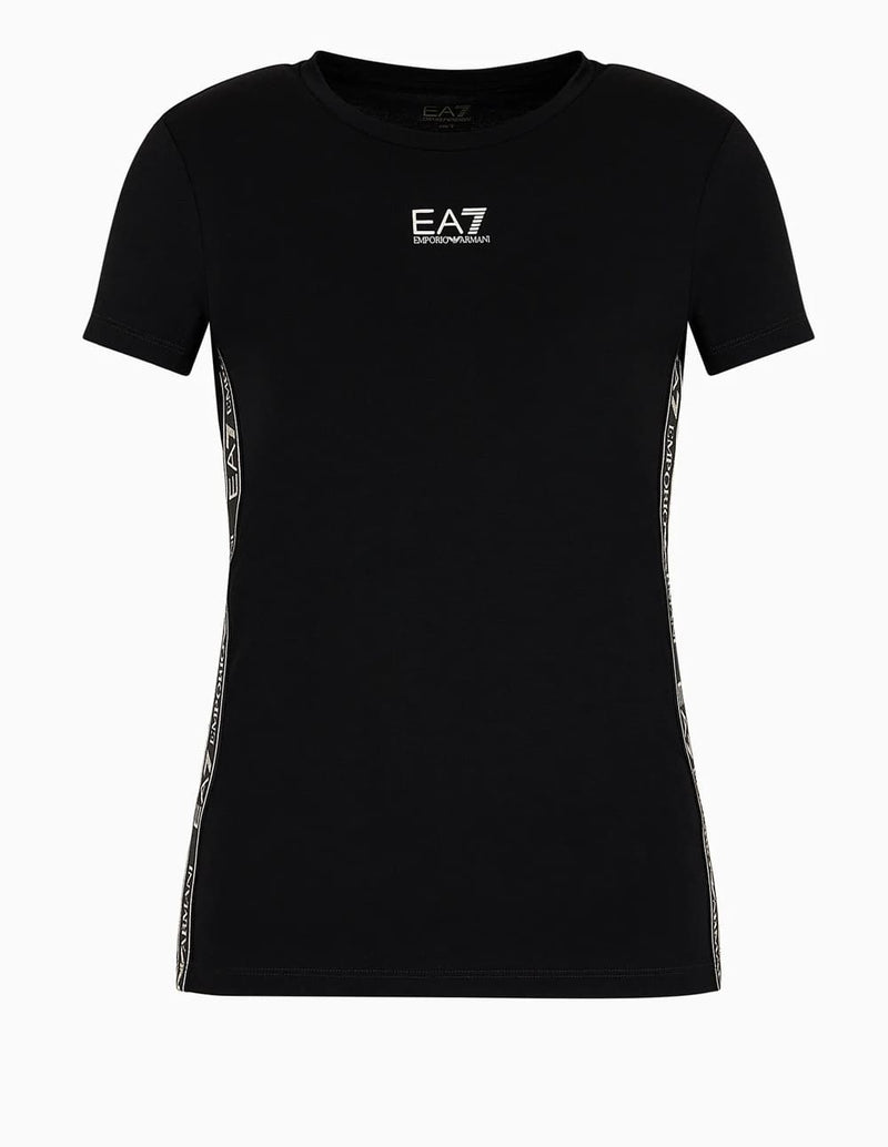 Camiseta Emporio Armani EA7 Logo Series Negra Mujer