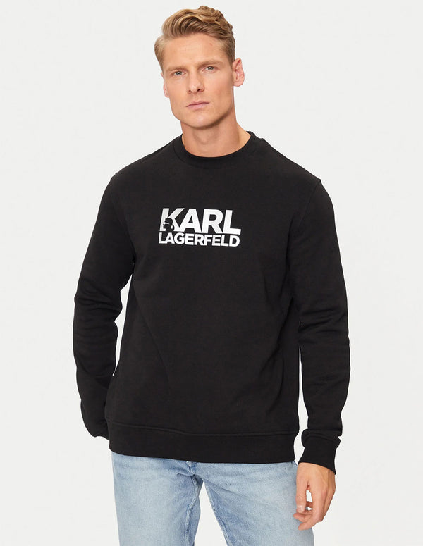 Sudadera Karl Lagerfeld con Logo Plateado Negra Hombre