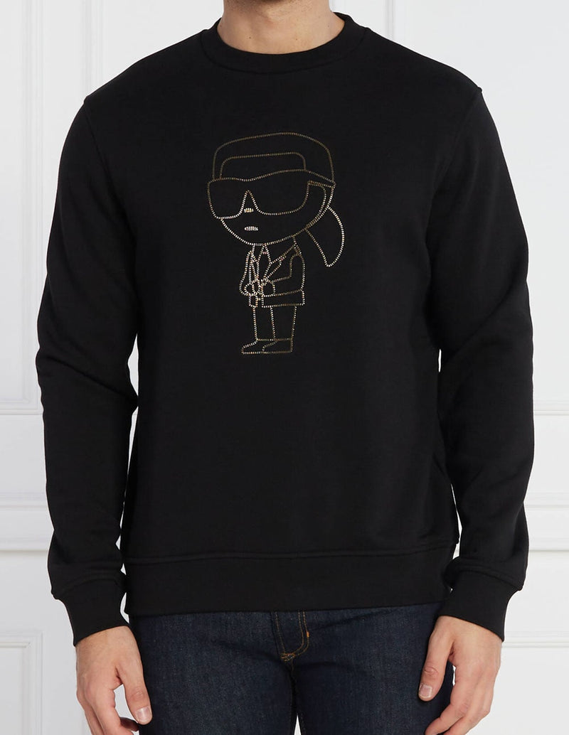 Sudadera Karl Lagerfeld con Logo Negra Hombre