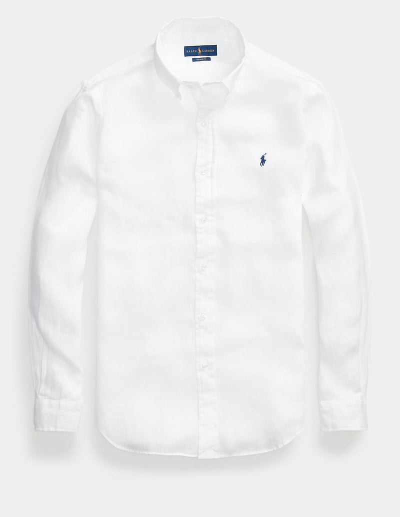 Camisa Polo Ralph Lauren de Lino Blanca Hombre