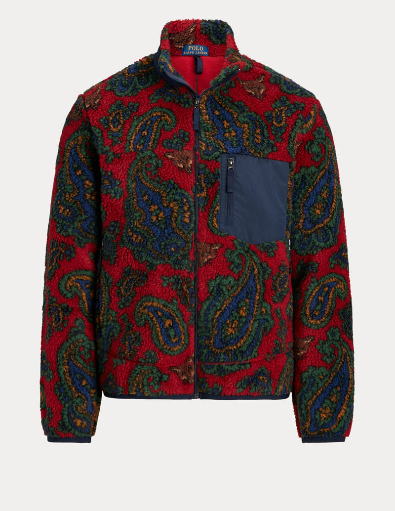 Chaqueta Polo Ralph Lauren Paisley Fleece Roja Hombre