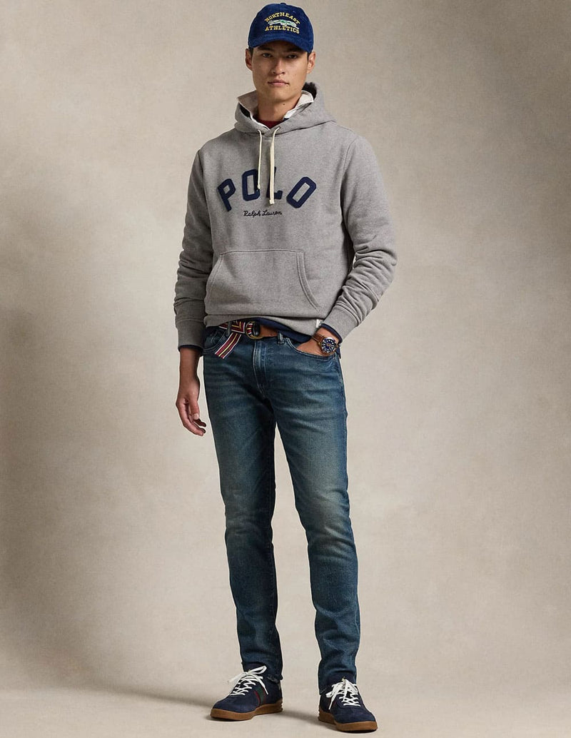 Sudadera con Capucha Polo Ralph Lauren con Logo Gris Hombre