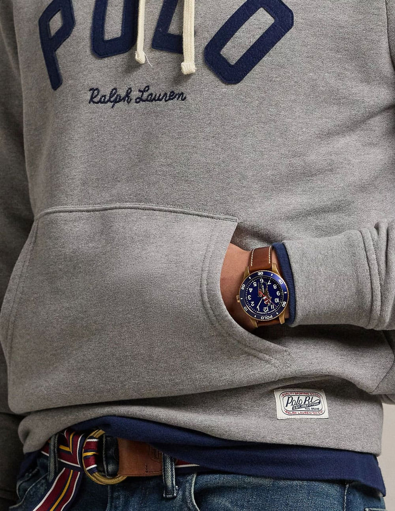 Sudadera con Capucha Polo Ralph Lauren con Logo Gris Hombre