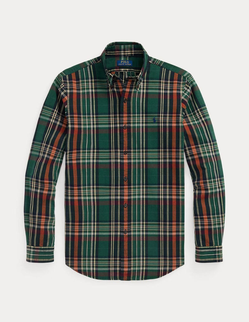 Camisa Polo Ralph Lauren Oxford de Cuadros Verde Hombre
