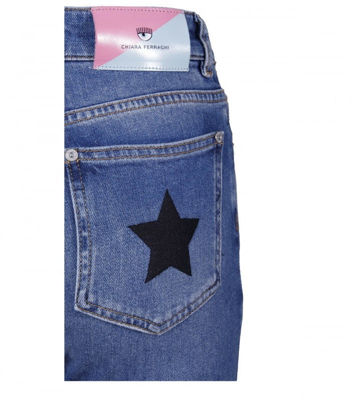 Chiara Ferragni Eyestar Blue Woman Jeans