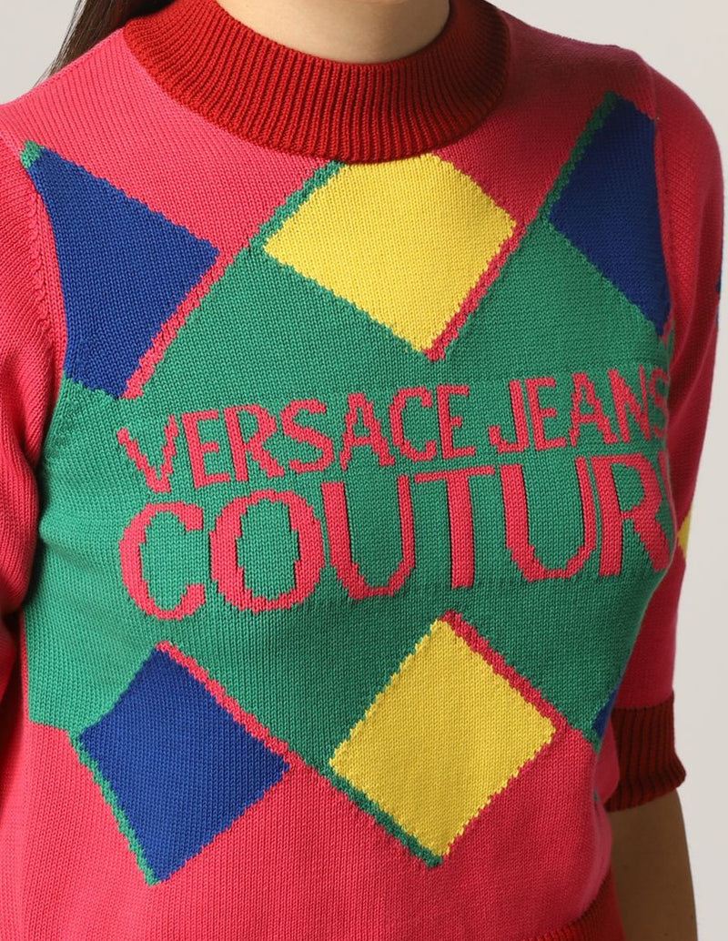 Jersey Versace Jeans Couture con Estampado de Rombos Multicolor Mujer