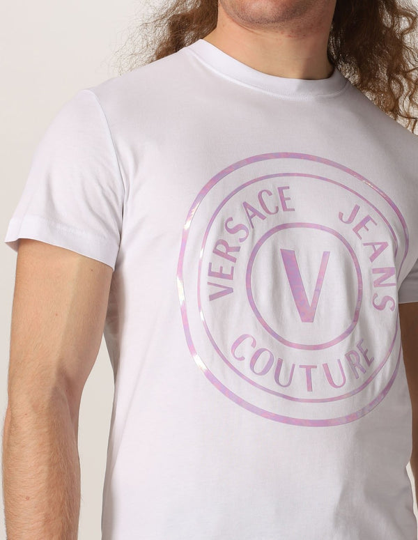 Versace Jeans Couture T-shirt with White Circular Logo for Men