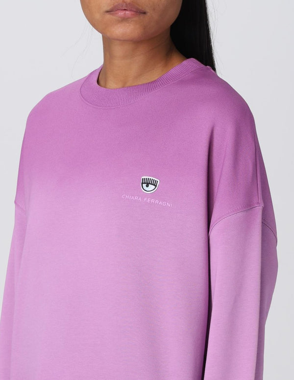 Chiara Ferragni Sweatshirt with Purple Logo Woman