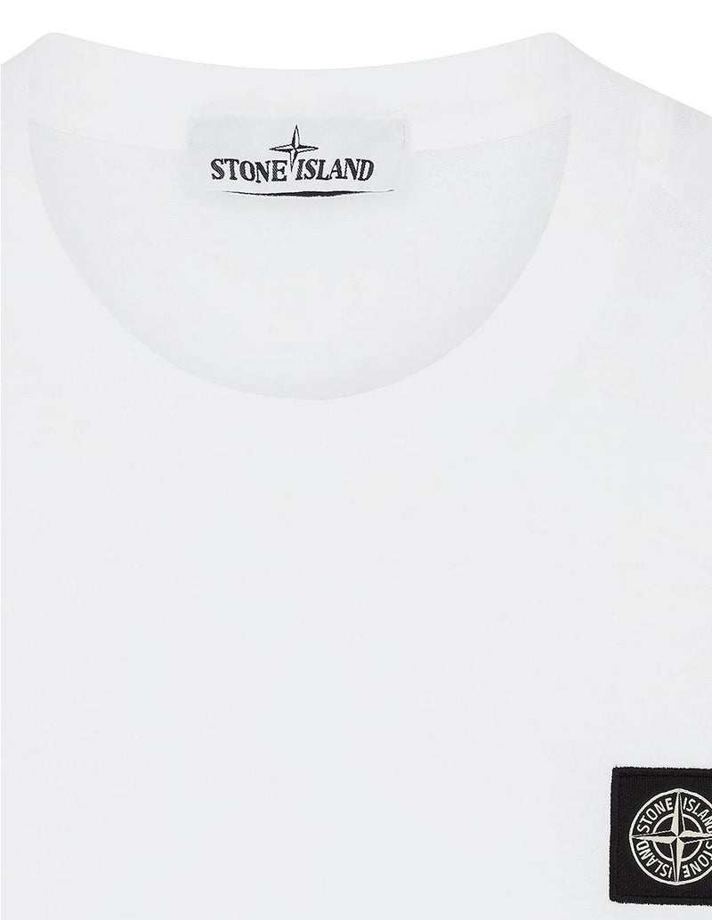 Camiseta Stone Island Con Parche Blanca Hombre