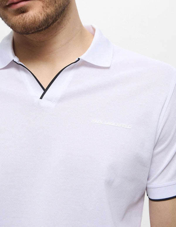 Polo Karl Lagerfeld con Logo Blanco Hombre