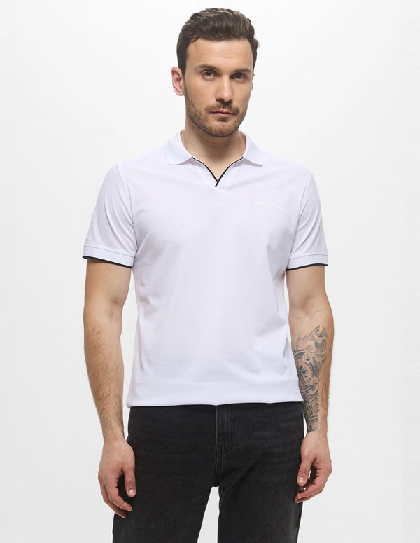 Polo Karl Lagerfeld con Logo Blanco Hombre