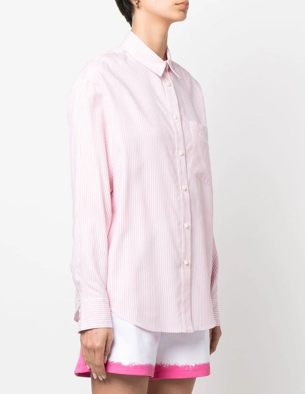 Chiara Ferragni Pink Striped Shirt Woman