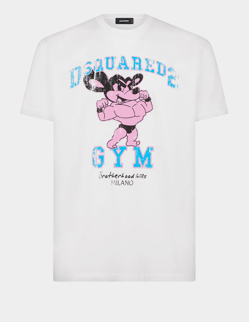 Camiseta Dsquared2 Gym Regular Blanca Hombre