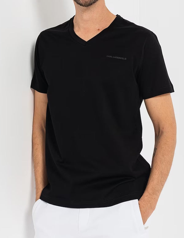 Camiseta Karl Lagerfeld con Logo Negra Hombre