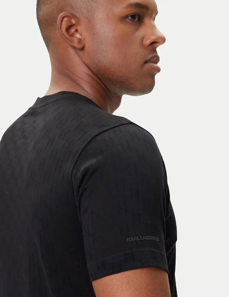 Camiseta Karl Lagerfeld con Logo Negra Hombre