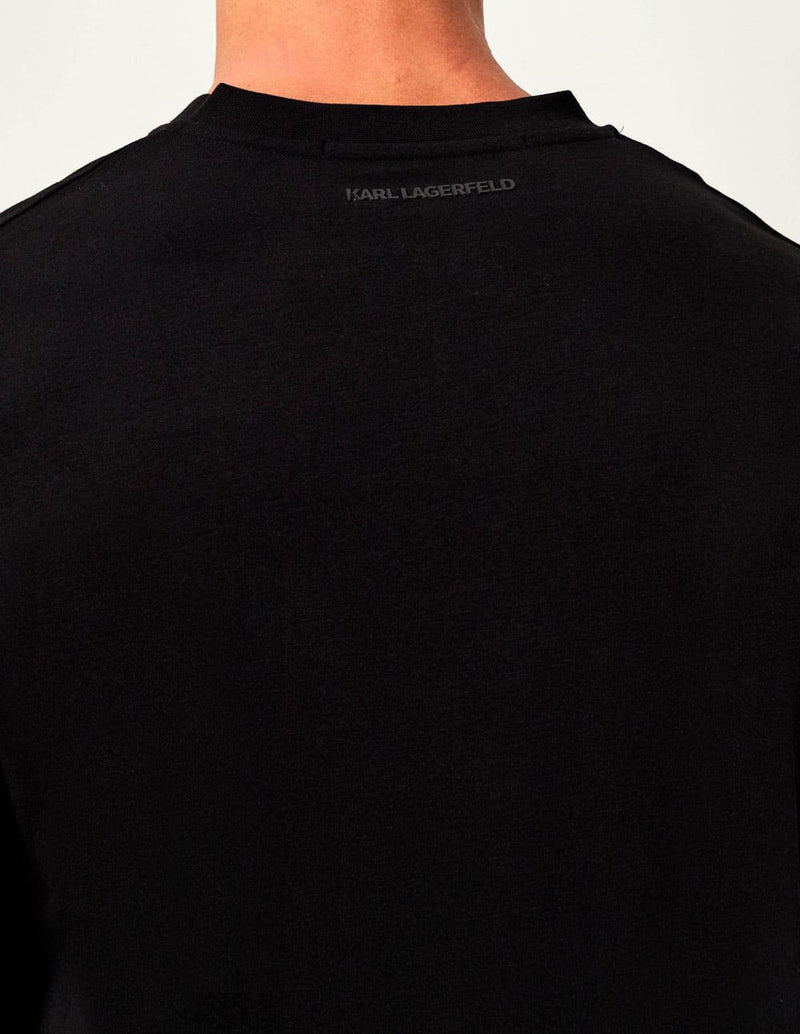 Camiseta Karl Lagerfeld con Logo de Manga Larga Negra Hombre