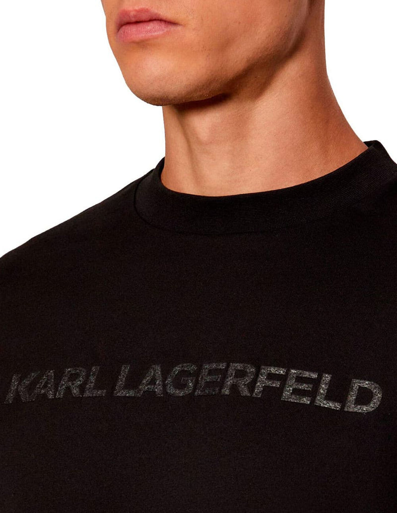 Camiseta Karl Lagerfeld con Logo Negra Hombre