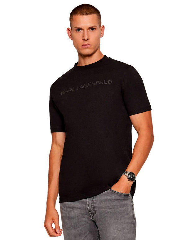 Camiseta Karl Lagerfeld con Logo Negra Hombre
