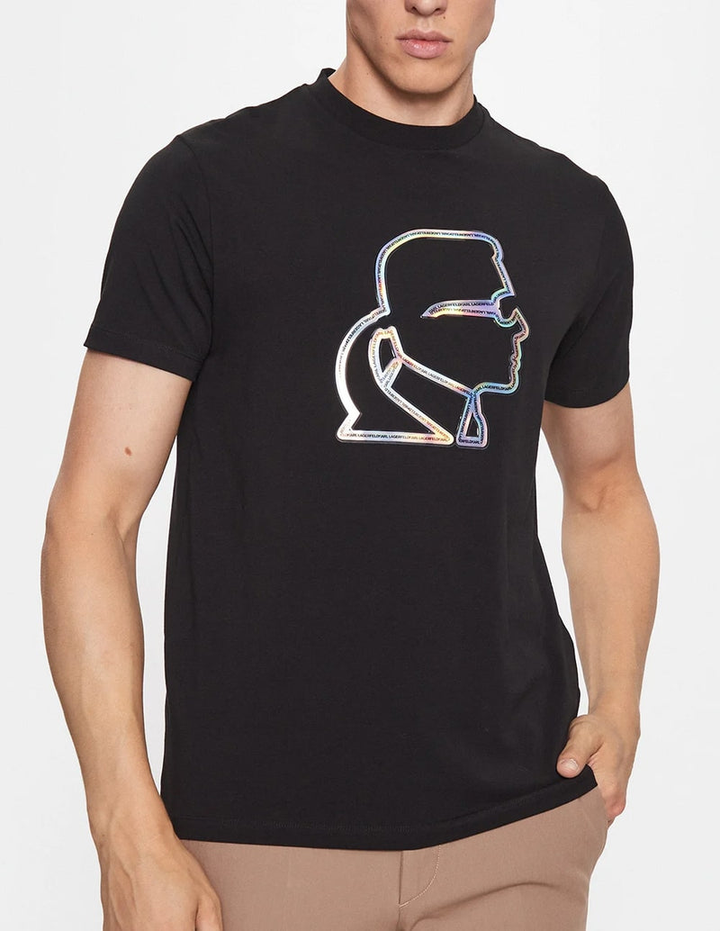 Camiseta Karl Lagerfeld con Logo Negra Hombre