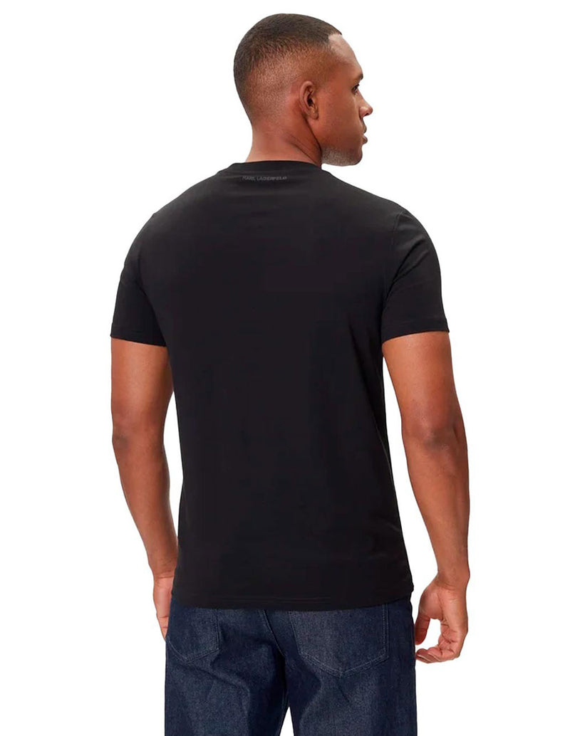 Camiseta Karl Lagerfeld con Logo Negra Hombre