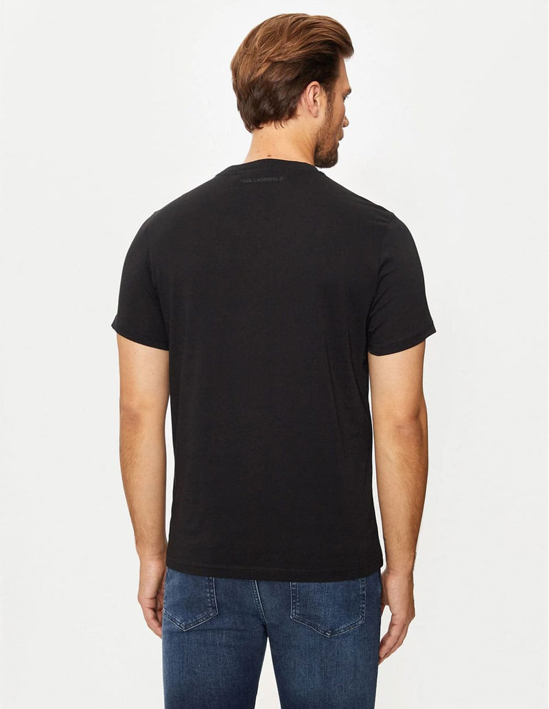 Camiseta Karl Lagerfeld con Logo Negra Hombre