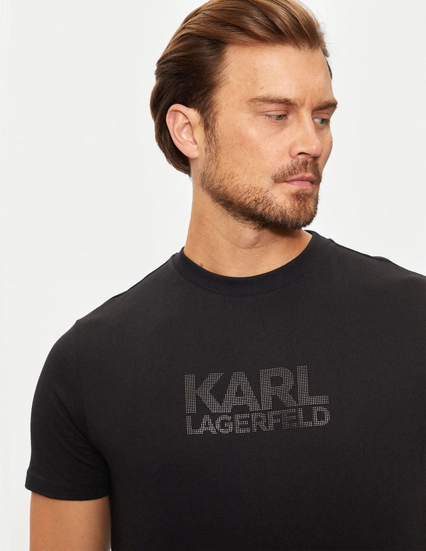 Camiseta Karl Lagerfeld con Logo Negra Hombre