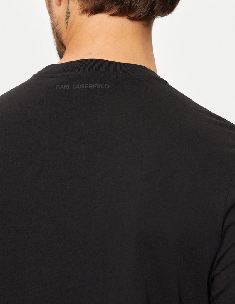 Camiseta Karl Lagerfeld con Logo Negra Hombre