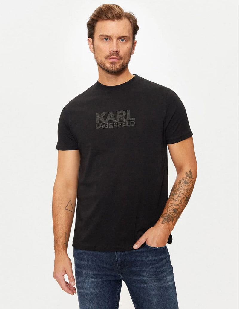 Camiseta Karl Lagerfeld con Logo Negra Hombre