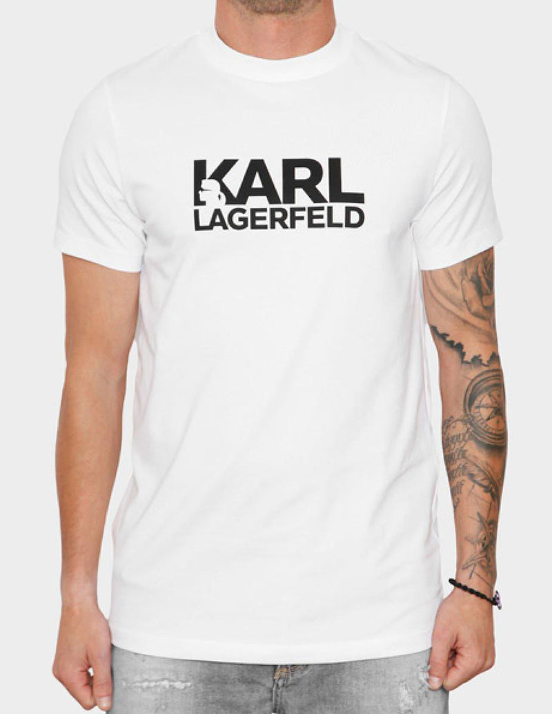 Camiseta Karl Lagerfeld con Logo Blanca Hombre