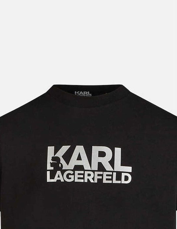 Camiseta Karl Lagerfeld con Logo Negra Hombre