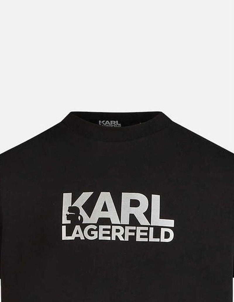 Camiseta Karl Lagerfeld con Logo Negra Hombre