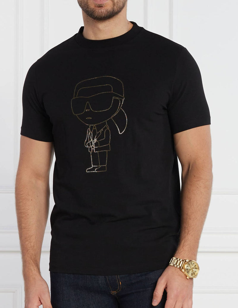 Camiseta Karl Lagerfeld con Logo Negra Hombre