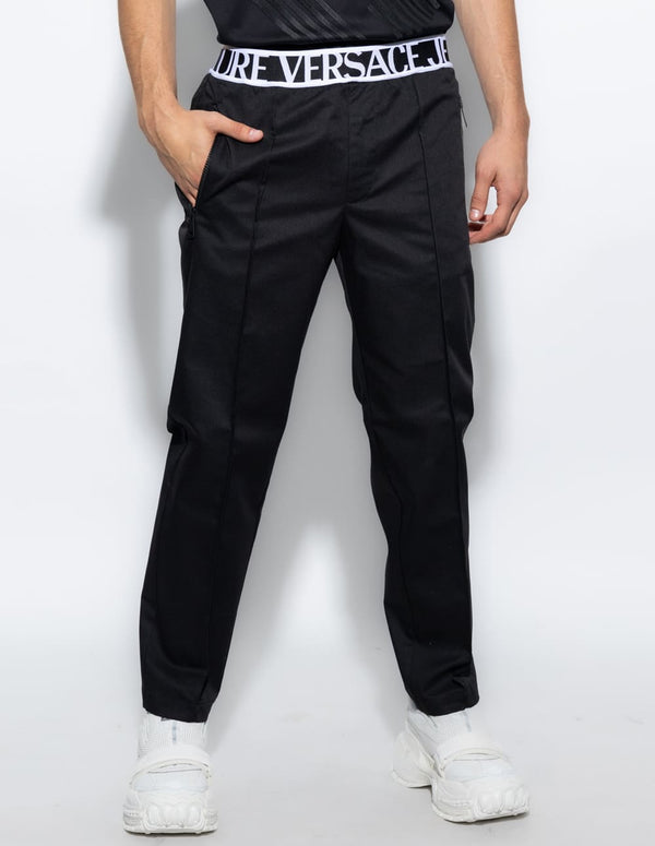 Pantalón Versace Jeans Couture con Cintura Elástica Negro Hombre