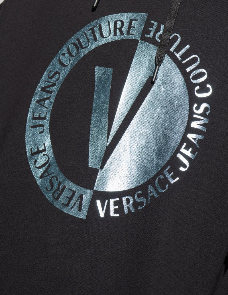 Sudadera con Capucha Versace Jeans Coture con Logo Negra Hombre