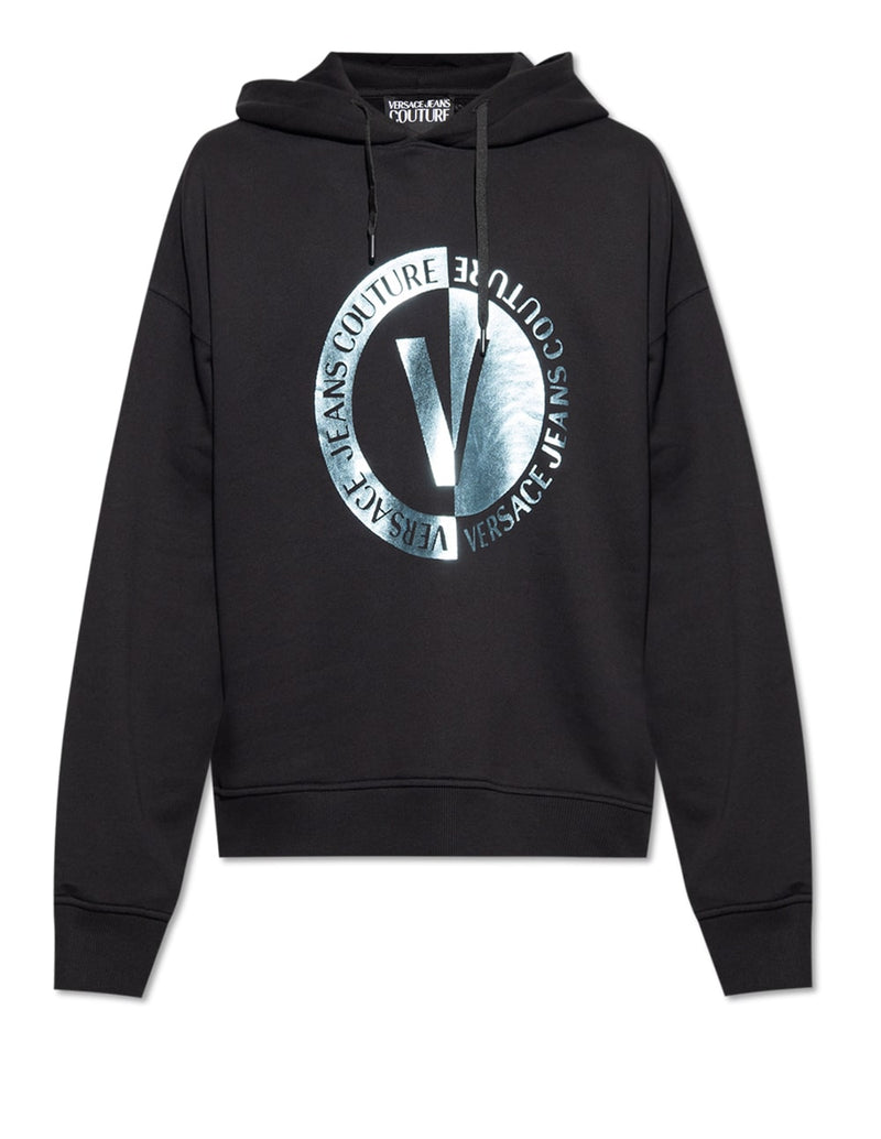 Sudadera con Capucha Versace Jeans Coture con Logo Negra Hombre