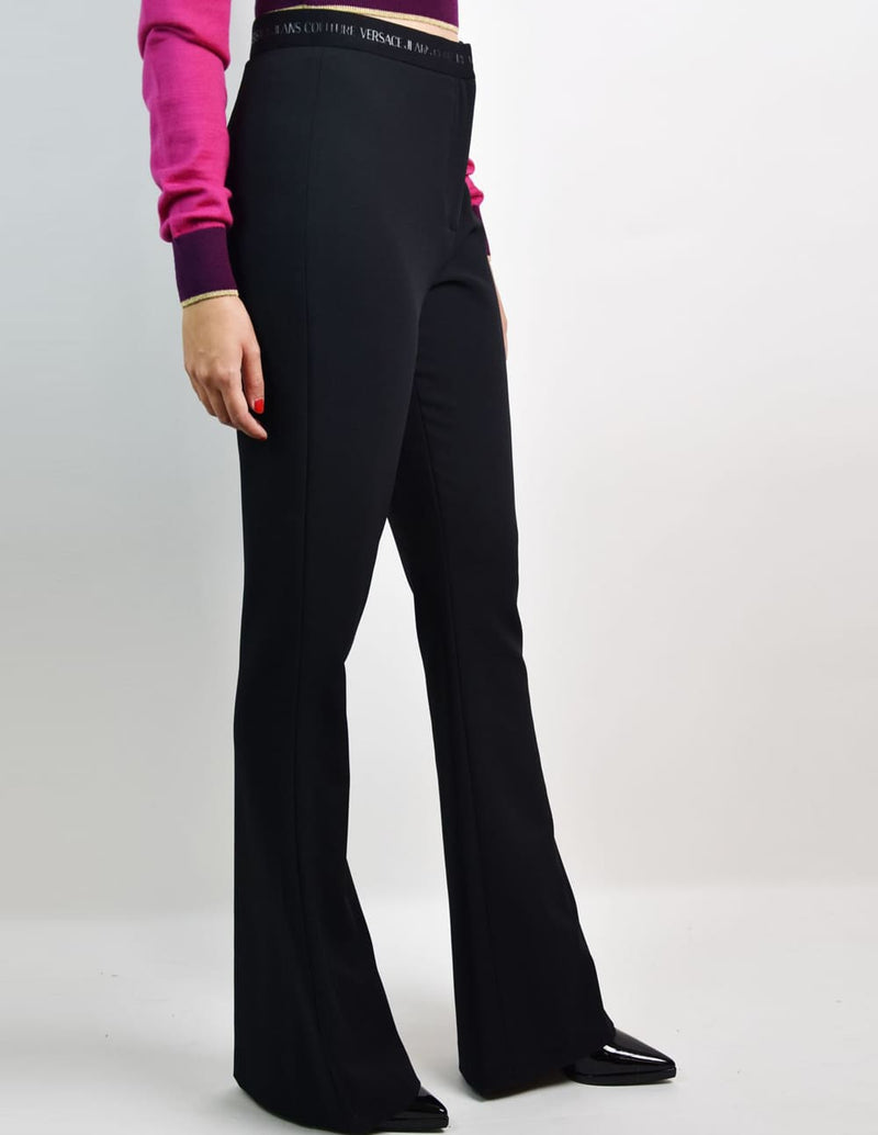 Pantalón Versace Jeans Couture con Logo Negro Mujer